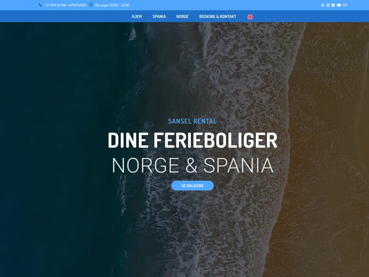 Forsiden til SanSel Rental
