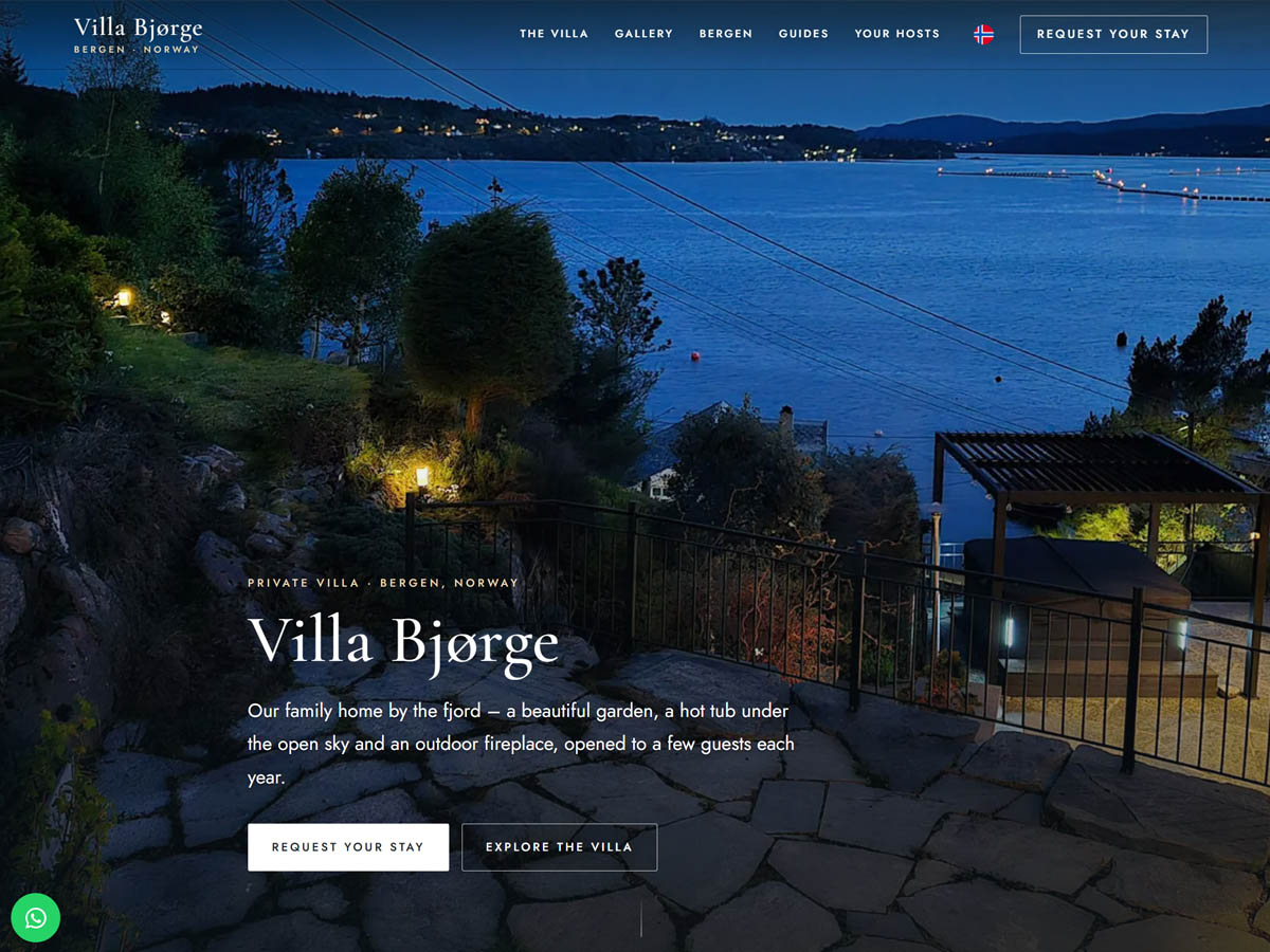 Forsiden til Villa Bjørge, utleievilla i Bergen